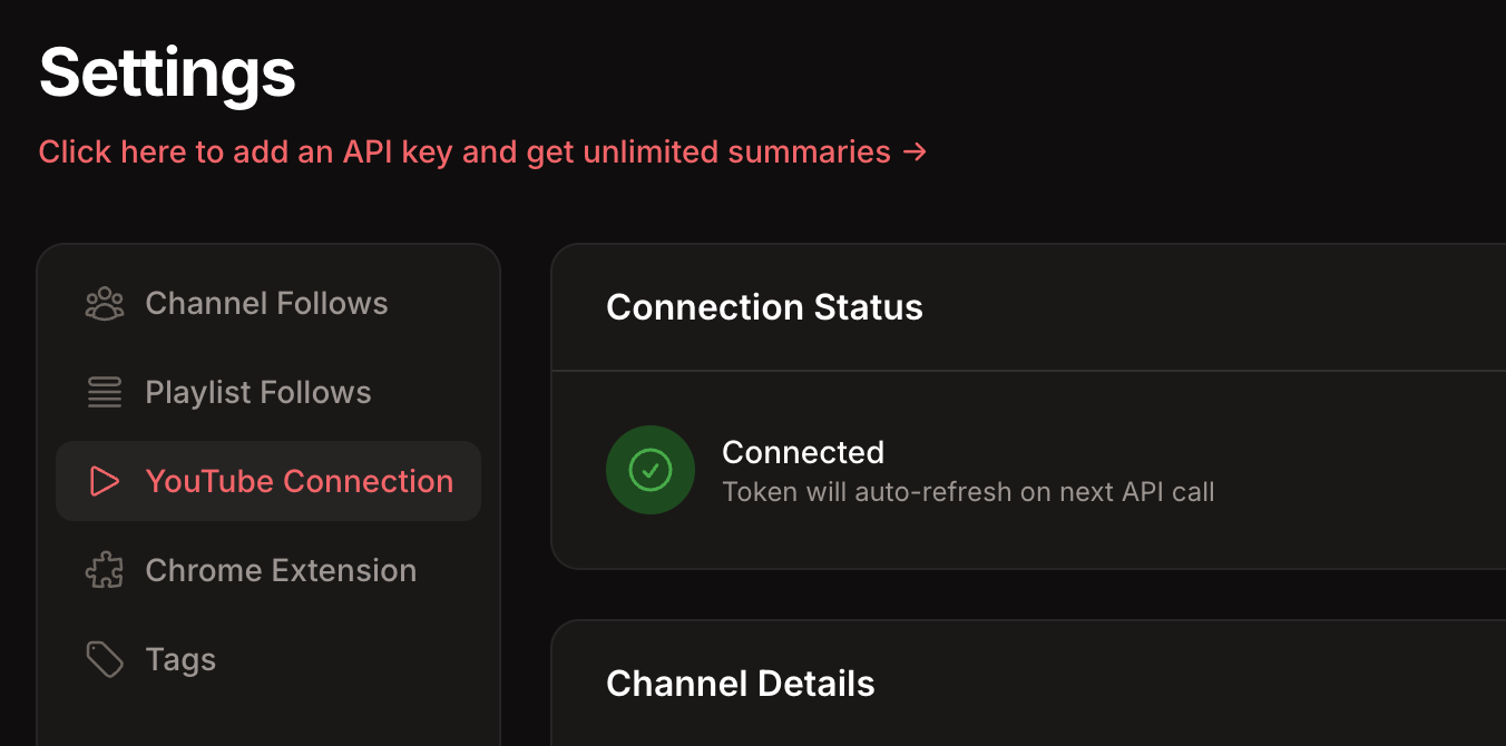 Connect your YouTube account
